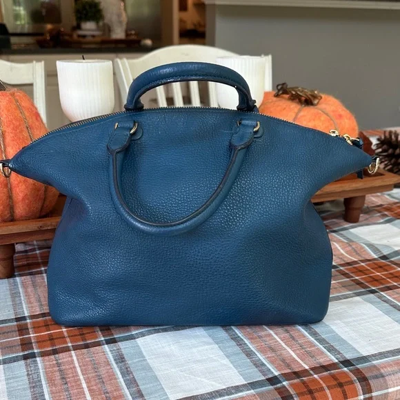 Tory Burch Teal Leather Tote - Picture 2 of 3